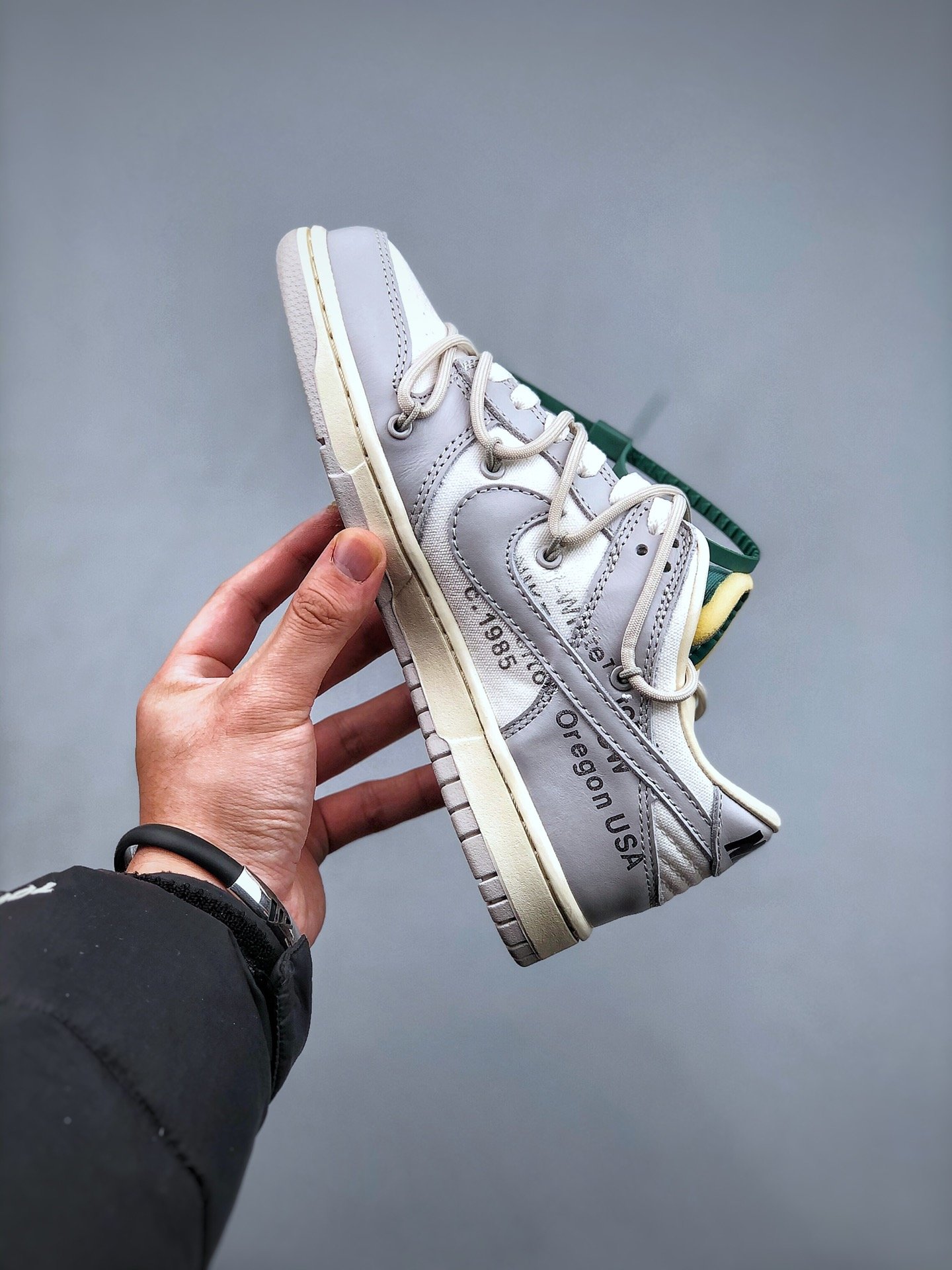 放190 Off-White x Nike Dunk Low "The50"灰白 NO.42 白鞋带绿扣 DM1602-117