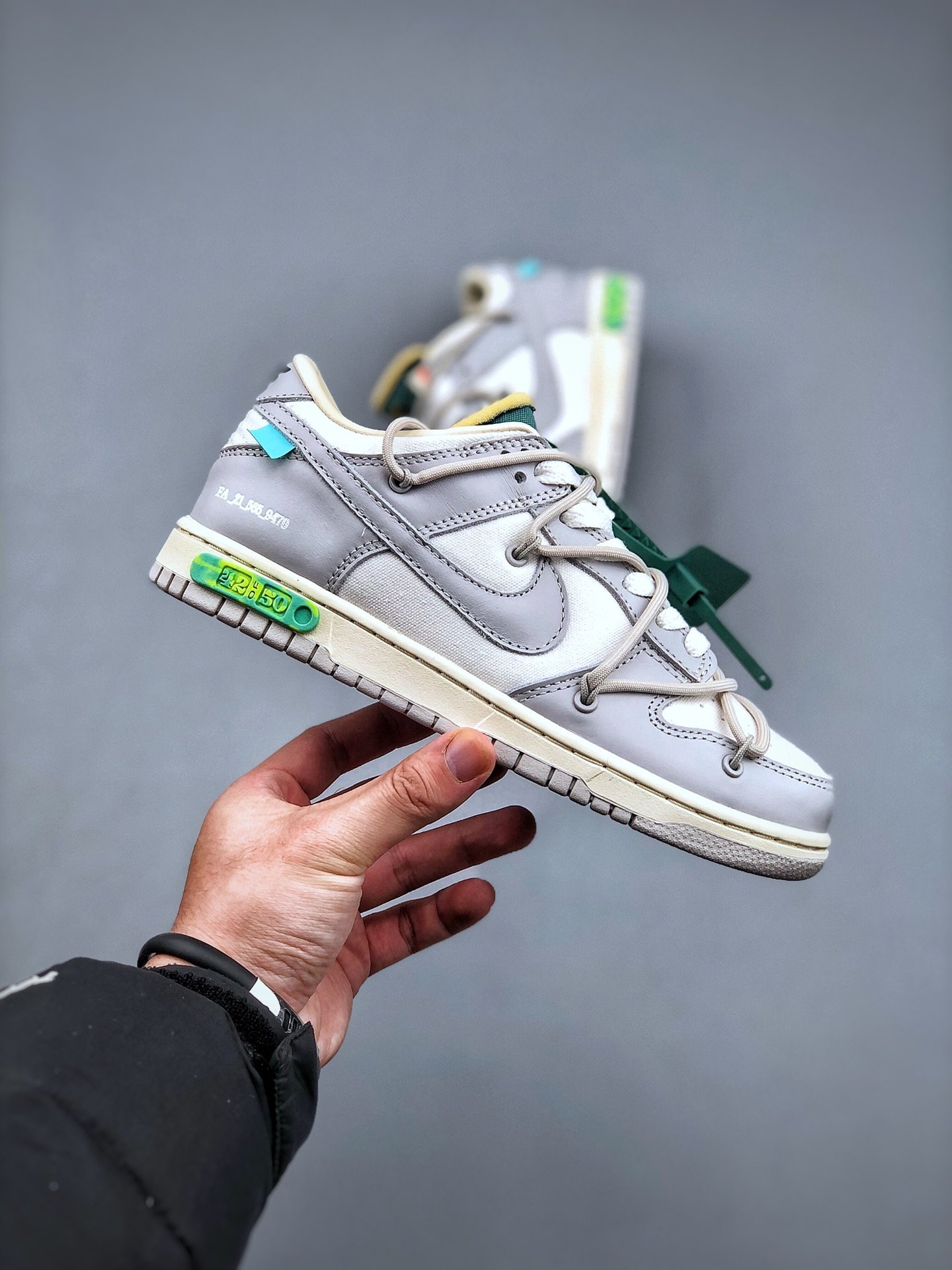 放190 Off-White x Nike Dunk Low "The50"灰白 NO.42 白鞋带绿扣 DM1602-117